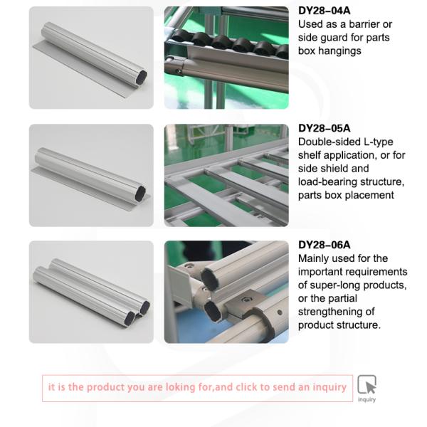 SUS Aluminium Lean Tube DY28-05A Industrial Round Profile OD 28mm Grit Blast Surface