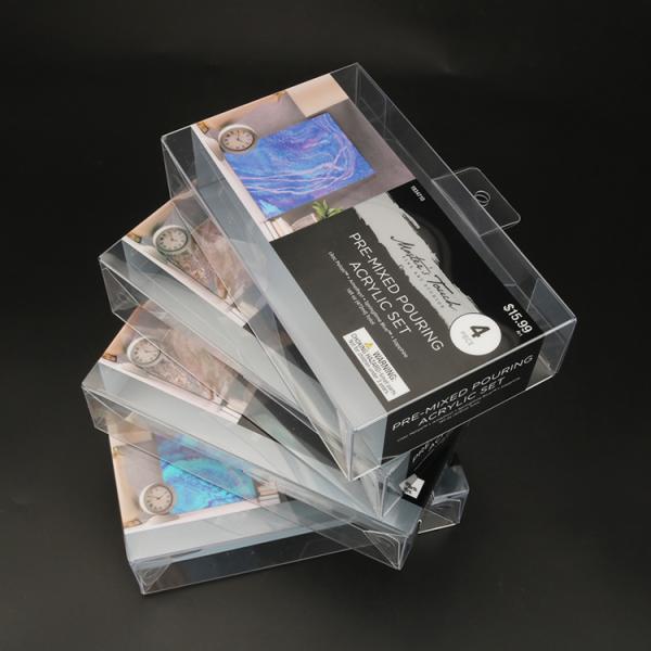 Custom Logo Cosmetic Package Transparent Visual Soft Crease PET PVC Acetate Packaging Boxes