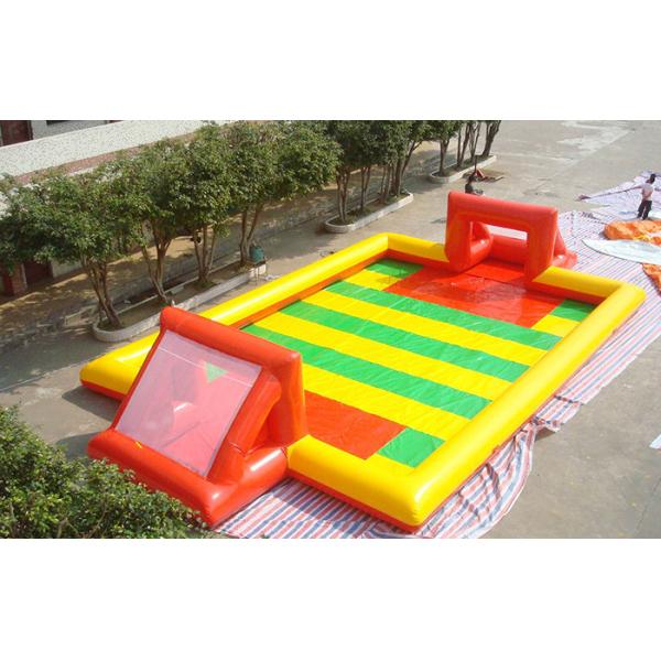 Amazing Sport Game Inflatable Football Field , Colorful PVC Inflatable Football Game Field