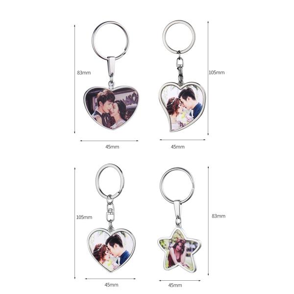 Promotional Blank Metal Keychain Double Sided Sublimation Heart Keychain Custom Keychains For Business