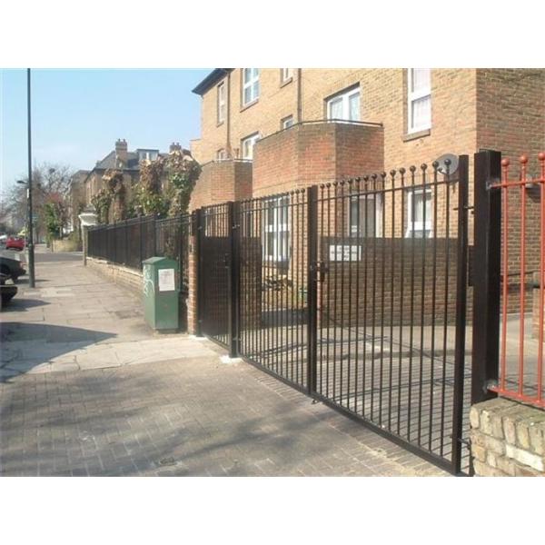 Hot Dipped Galvanized Wrought Iron Fence Gate , Wrought Iron Security Fence