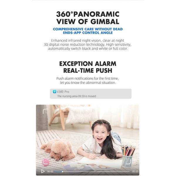 Night Vision Sound Detection Indoor Waterproof CCTV Camera