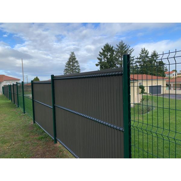 Green Rat Proof Garden Fence , PVC Coated 3D Triangle Wire Folding Fence