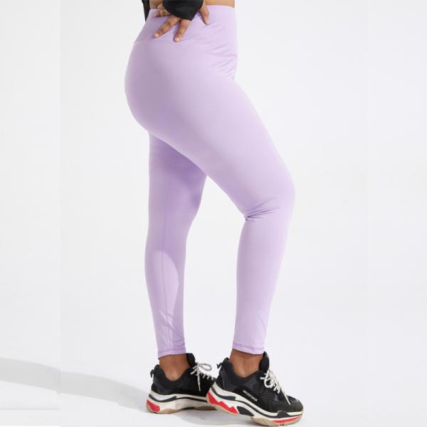 Womens Athletic Soft Purple Plus Size Yoga Pants Tummy Control High Elastic