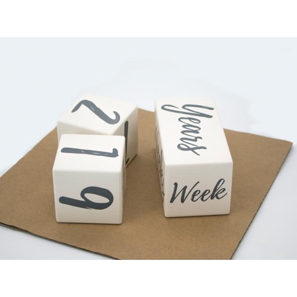 Wooden Baby Milestone Blocks for Newborn Infant Toddler Boy & Girl Baby