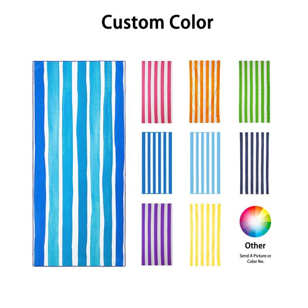Summer Quick Dry Anti Sand Microfiber Striped Beach Towel With Bag