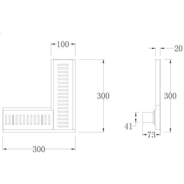 Bathroom Shower Room L-Shape Floor Drain Multi-Specification Brushed Sus304 Stainless Steel Bath Floor Drain