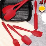 Rubber Spatula, Upgrade Strong Handle With Ergonomic Grip, Heat Resistant Up To