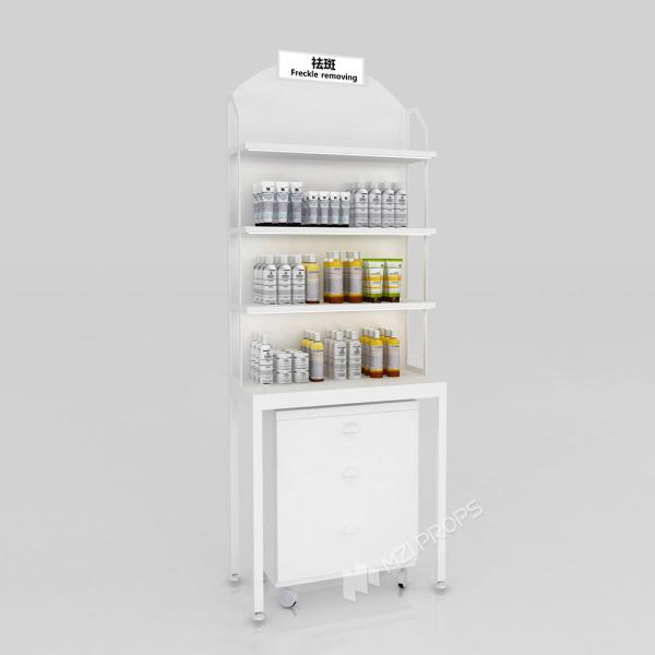 GDR10-TY05 Retail Store Display with LED Light Strips and Grey Edge Strip for Cosmetics Retail Stores