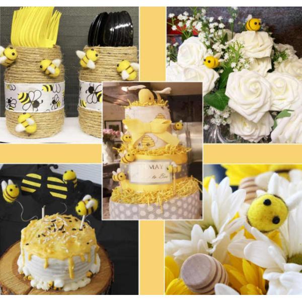 2.7*2.9 Inch Wool Felt Craft Bumble Bee For Jewelry Accessory