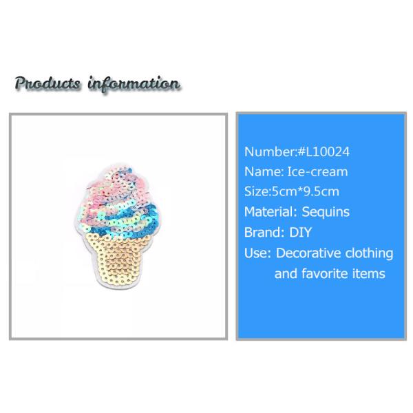 Multi Layered Color Ice Cream Iron On Patch 5*9.5CM Size With Merrowed Border