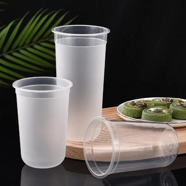 Takeaway Frosted Clear Cups With Lids Plastic Dessert Cups Cold Drink