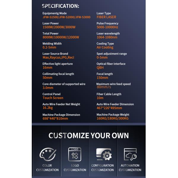 Air-Cooled 1500W 2000W Laser Welder Laser Welding Machine For Stainless Steel Copper Aluminum