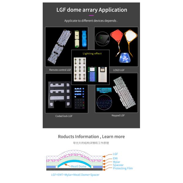 0.14~0.5mm Total Height LGF Dome Array 0.1mm Size Tolerance Durable For Coded Lock