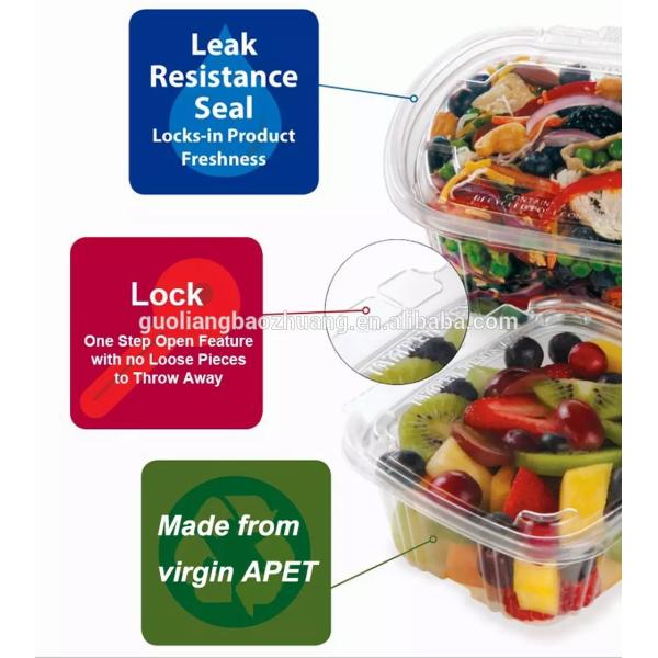 Disposable Transparent Plastic Fruit Salad Container Clamshell Packaging Box Strawberry