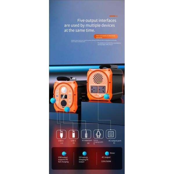 300W Portable Power Station Pure Sine Wave Energy Storage Power Station