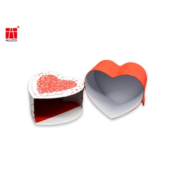 Sliding Drawer Ribbon Tie Gift Box 40cm X 30cm , CMYK Valentines Heart Box