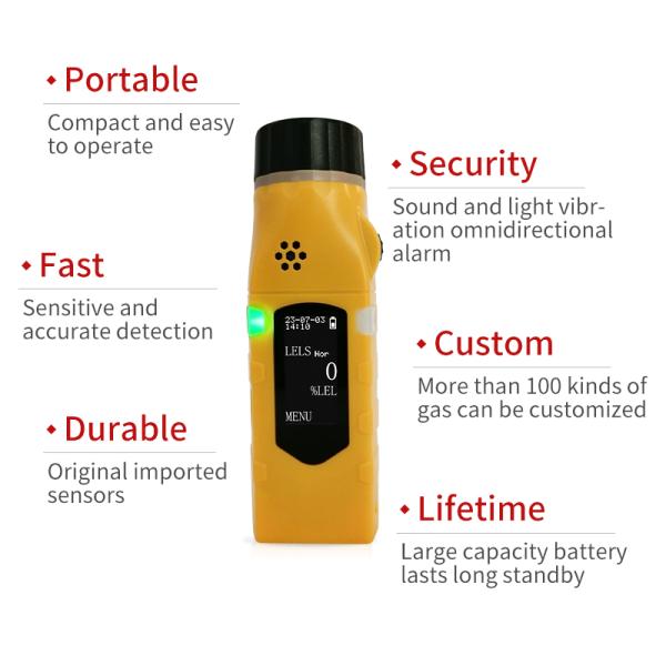 Electronic 100% LEL Gas Detector , Portable Hydrogen Gas Leak Detector