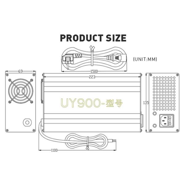 12A 60V AGM Lead Acid Battery Charger Automatic Intelligent Versatile