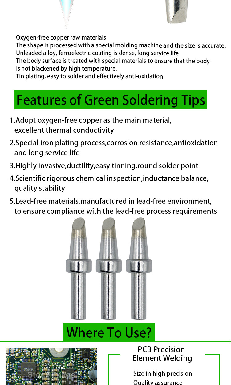 Lead Free Soldering Iron Tips 500 Series With Lasting Long Life SGS Certificates