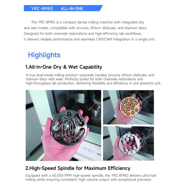 8 Pro 5-Axis Dental Milling Machine 60,000 RPM 18-Tool Capacity for Zirconia PMMA