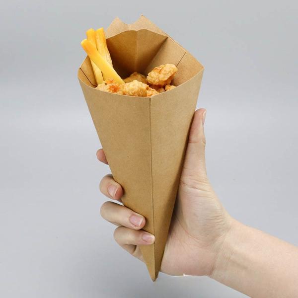 Food French Fries Chicken Packaging Disposable Kraft Paper Box for Benefit of Buyers