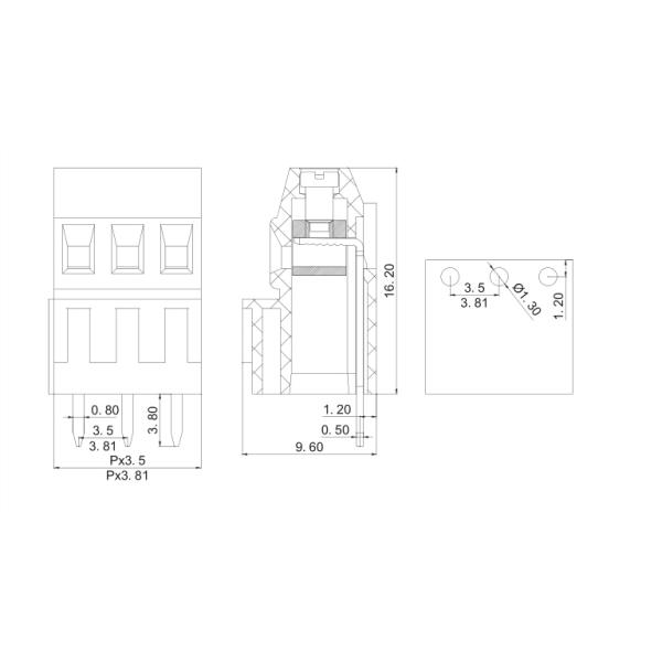 KEFA Terminal Blocks Pcb Screw Terminal Connectors128H-3.5 3.81 128H pcb terminal blocks terminal block