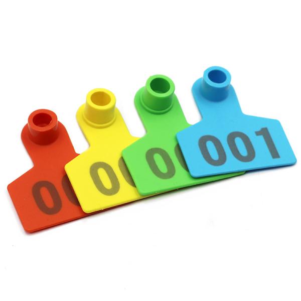 Veterinary CMYK Cow Ear Tags Plastic 74mm Farm Copper Head Livestock