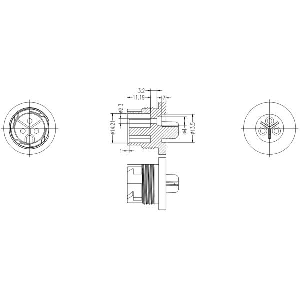 IP68 Waterproof Power Cable Connector Dustproof Multi Pole Plug And Socket