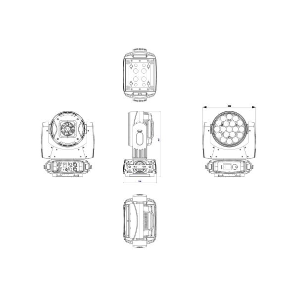 280W OSRAM LED RGBW Zoom Wash Moving Head Light