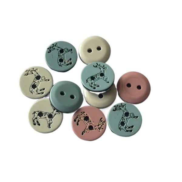 2 Hole In 18L Fancy Plastic Buttons With Silk Printed For Garment Accessories