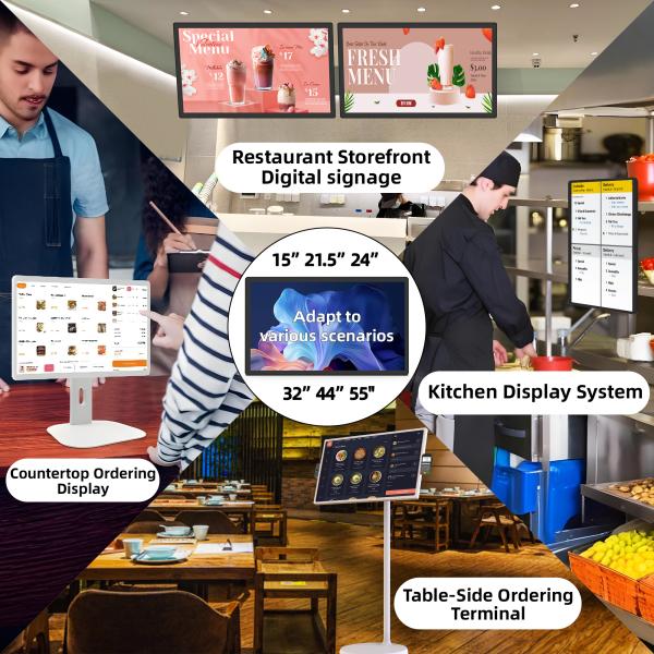 21.5" Android11 Digital Signage Touchscreen with RK3568 2+16GB USB RJ45WiFi Kds Pos Kitchen Display Kds Screen with Base