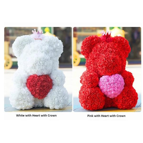 Crazy selling gift foam rose teddy bear Factory Price Artificial Flower Gaint Teddy Bear