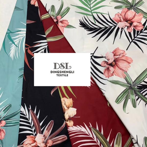 Flower Floral Printed Woven Fabrics 120gsm