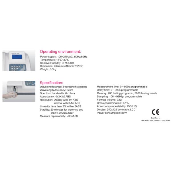 Blood Semi Automatic Biochemical Analyzer ISO With Open System