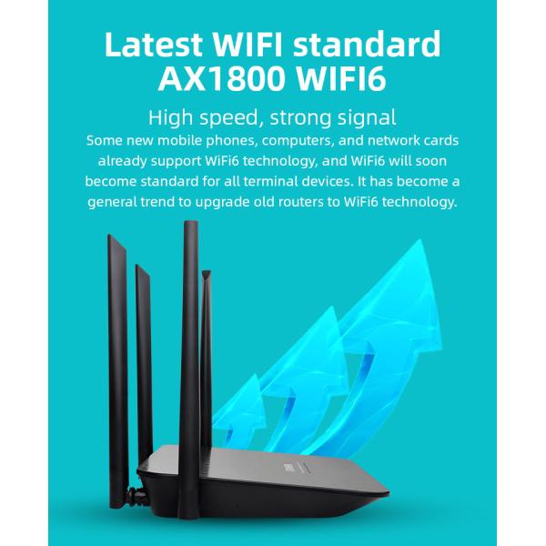TUOSHI Ax1800 Full Gigabit Router 2.4GHz 5G 1800Mbps Multi Mimo Wi-Fi 6 802.11ax
