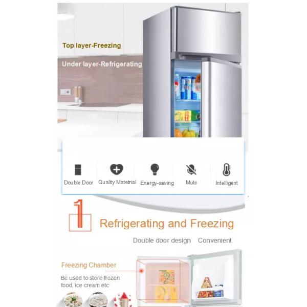 Fast Cooling Low Power Low Noise Direct Cool Double Door Refrigerator , 275L Manual Defrost Freezer