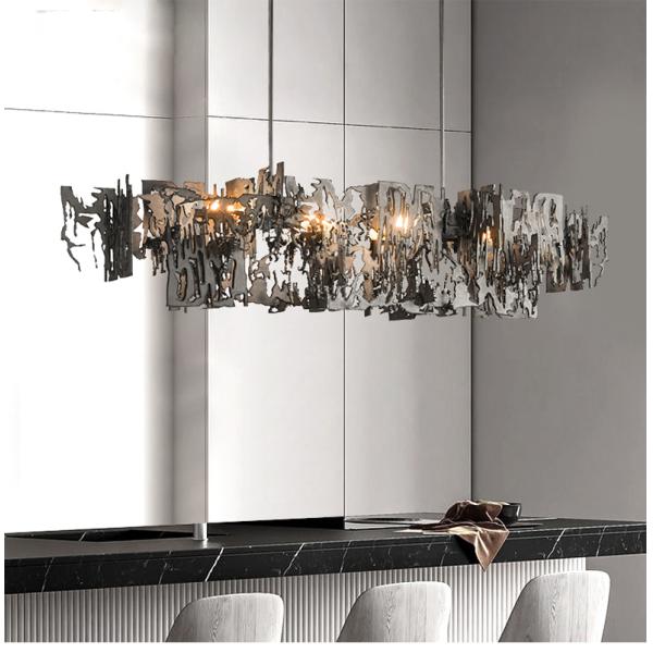 Modern Designer metal fragment Art Chandelier Rectangle Kitchen Island Hanging light(WH-MI-453)