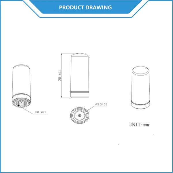 Outdoor WIFI Bluetooth Antenna Omnidirectional External Wireless LAN 2.4GHz Stub