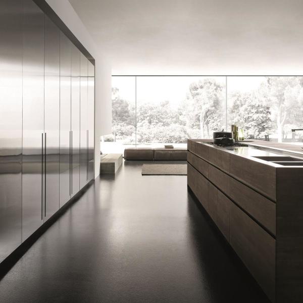 Kitchen Design Custom Smart Complete Sets Stainless Steel Kitchen Cabinets With Wood Grain Island