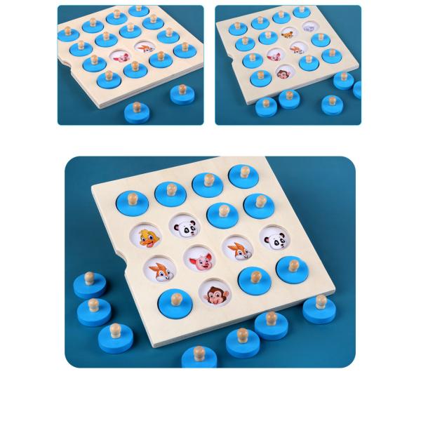 Montessori 3D Unisex Memory Match Puzzle Game Chess Toy