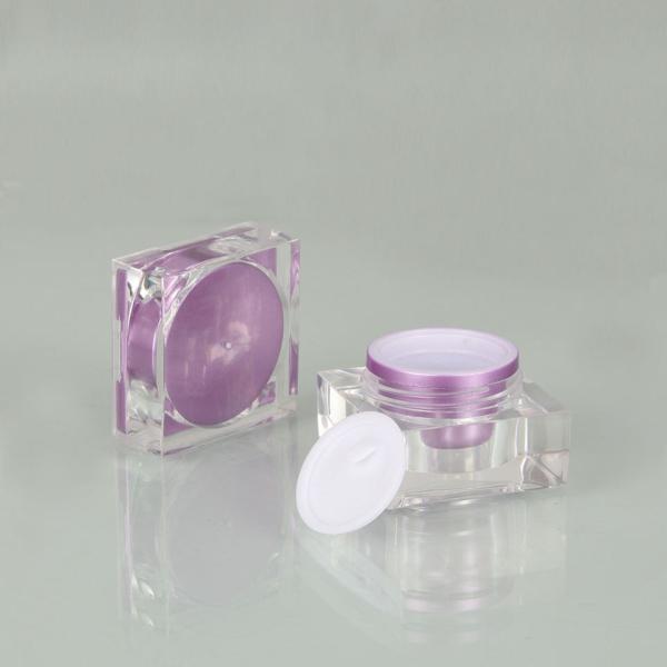 Luxury Purple Cosmetic Makeup Containers 50g Acrylic Plastic Cream Jar