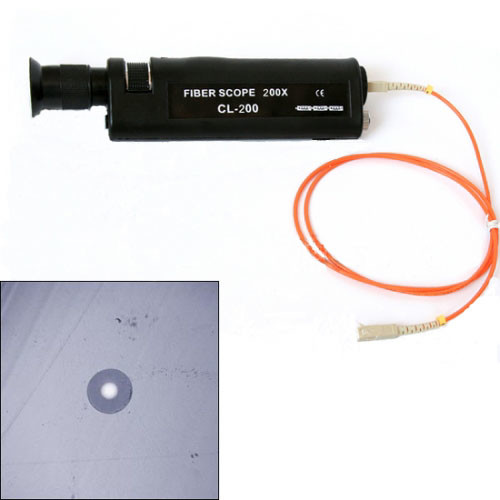 Handheld Mini Fiber Optic Microscope 200X For Inspecting Fiber Terminations