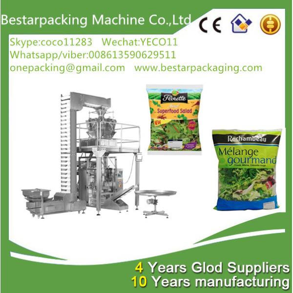 Vegetable packing machine with multi-heads weigher,Vegetable packaging machine with Nitrogen making machine