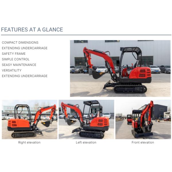 Excavator Digger Mini Crawler Excavator Machine 3Ton Mini Digger Machine 3.5km/h