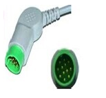 IEC Bruker 12 Pin ECG Monitor Cable / Grabber 3 Lead Ecg Cable