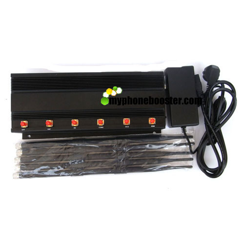 6 Channels 15w High Power Desktop Mobile Phone Signal Jammer Blocker Jam 2G 3G 4G GPS Wifi Signals For Prison/Jail Use