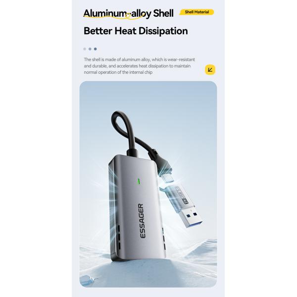 ESSAGER ES-CJK01 USB 3.0 Type C Hdmi 1080p 2K 4K Video Capture Card For PC TV Phone Laptop Camera Live Streaming Gaming