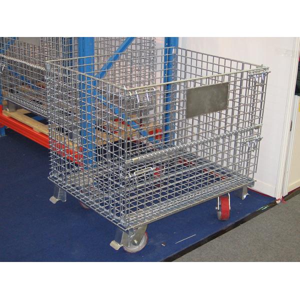 Stackable Collapsible Steel Containers Hot Dipped Galvanized Metal Wire Mesh Storage Containers