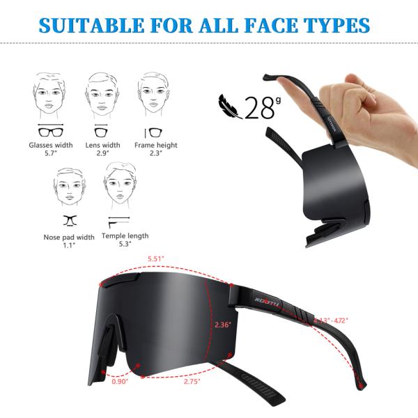 KOOTU Unisex Road Bike Cycling Sunglasses UV400 Anti Sunlight